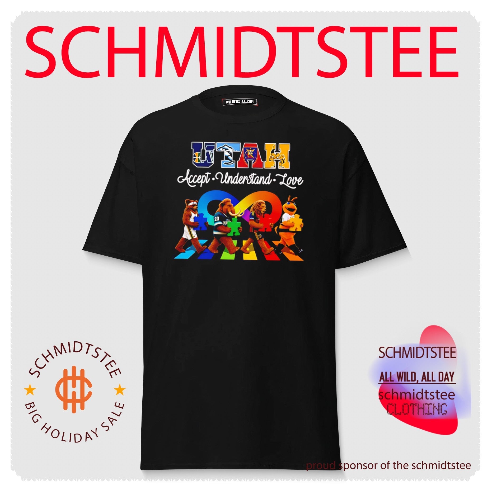 Utah Accept Understand Love Mascot Puzzle Piece Infinity shirt