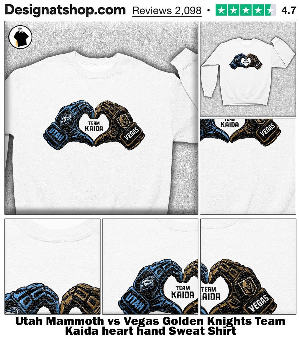 Utah Mammoth vs Vegas Golden Knights Team Kaida heart hand shirt