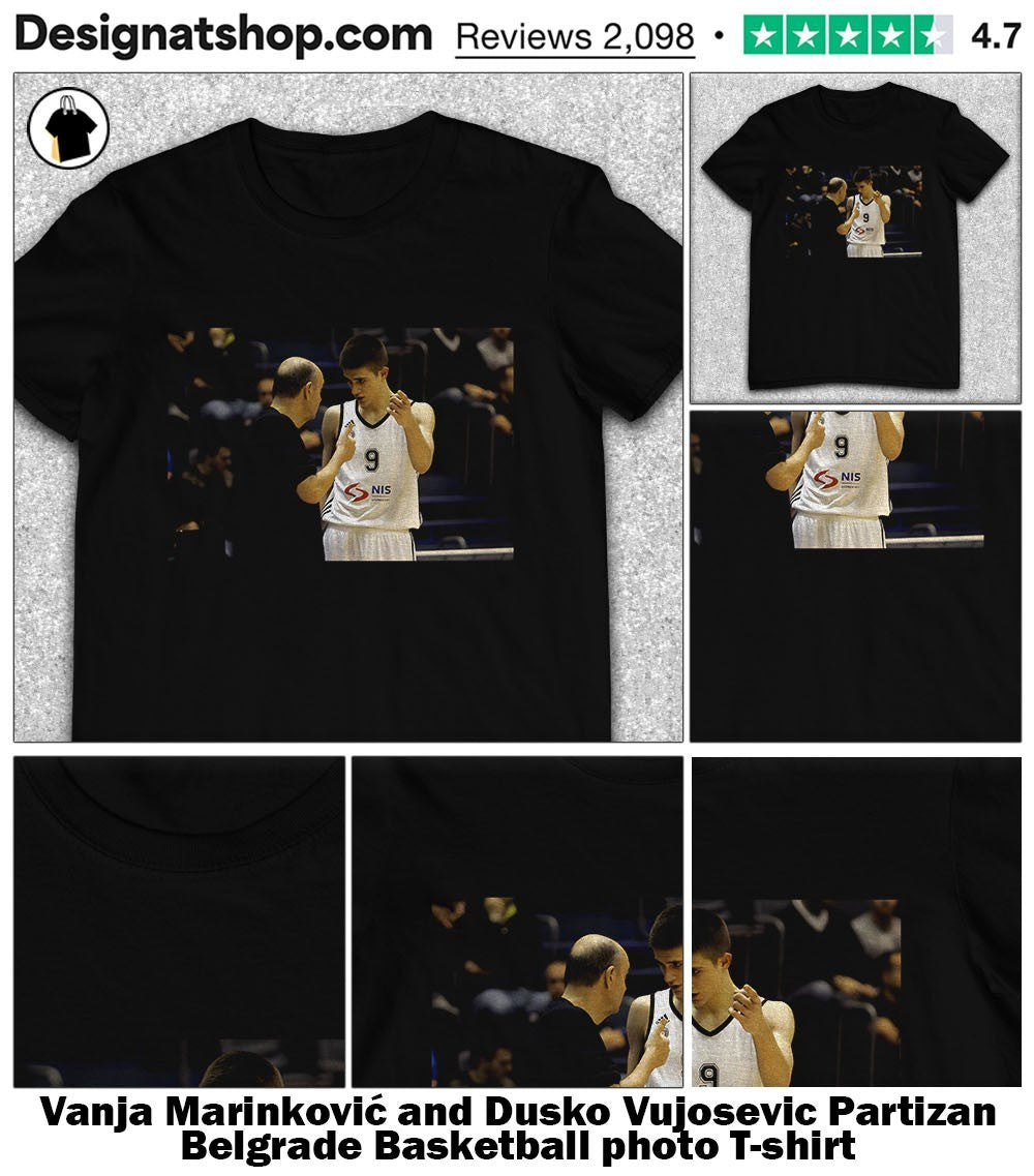 Vanja Marinković and Dusko Vujosevic Partizan Belgrade Basketball photo shirt
