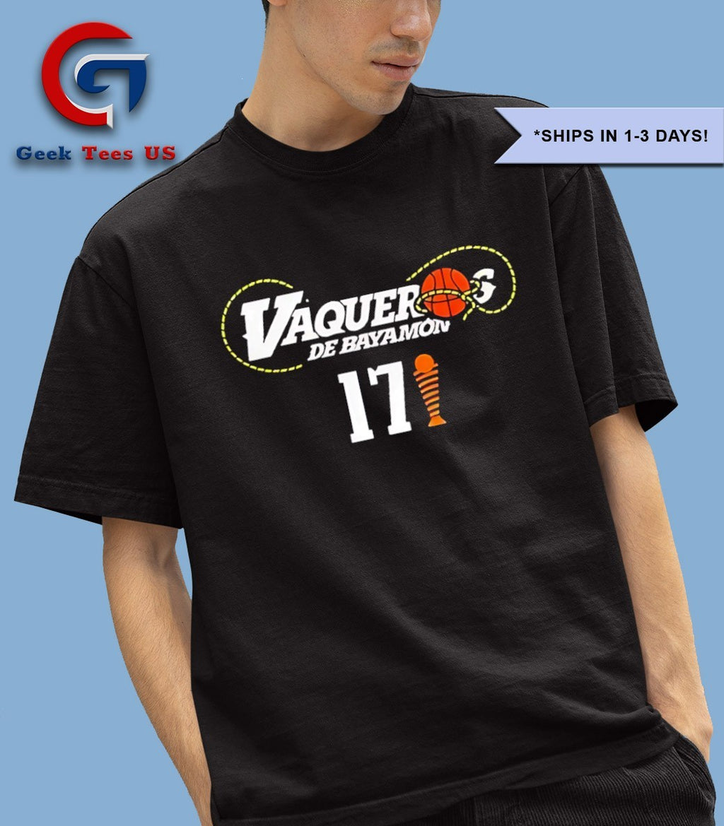 Vaqueros de Bayamon Champions BSN x17 trophy shirt