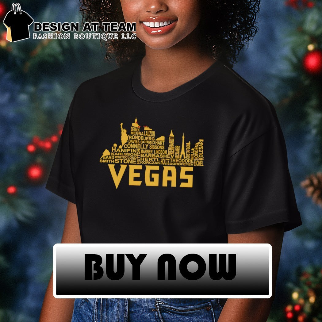 Vegas Golden Knights Hockey Team Skyline Names NHL 2025 2026 shirt
