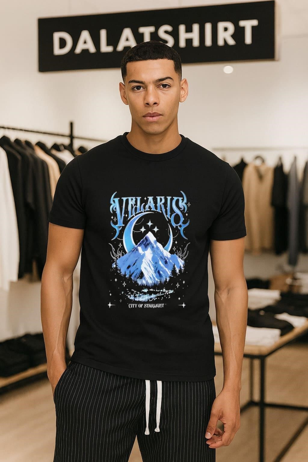 Velaris City Of Starlight Mountain Moon Stars Fantasy shirt