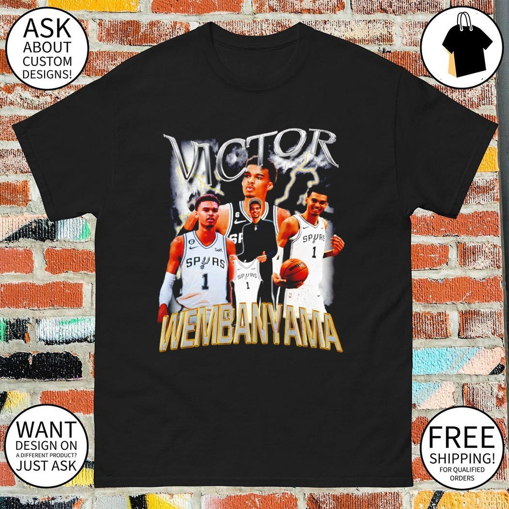 Victor Wembanyama 1 San Antonio Spurs Basketball 90’s style graphic shirt
