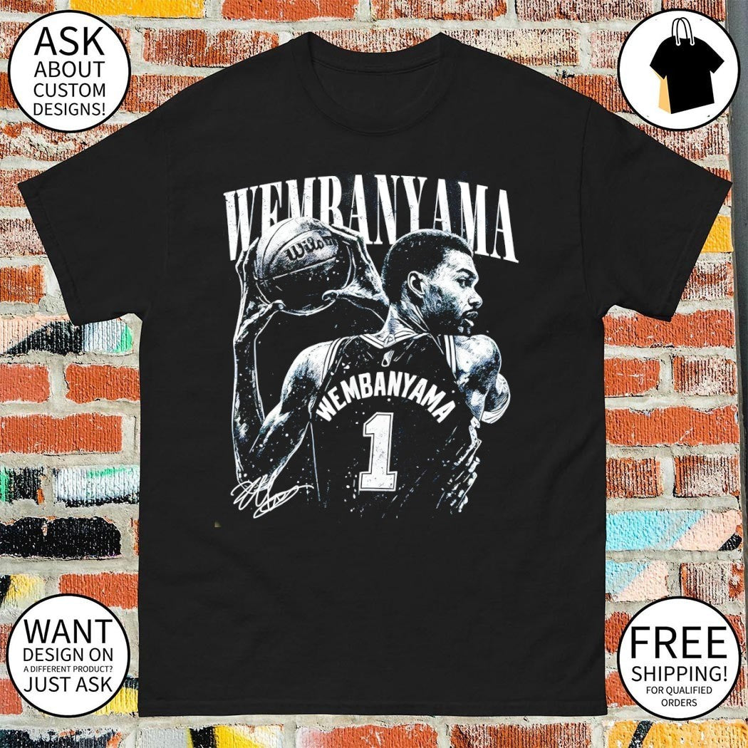Victor Wembanyama 1 San Antonio Spurs Basketball NBA signature vintage shirt