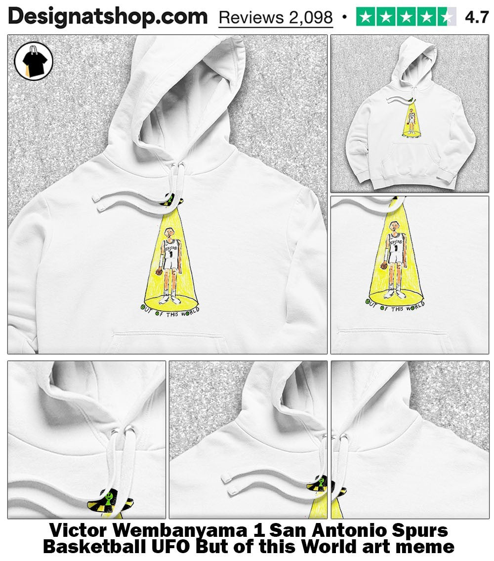 Victor Wembanyama 1 San Antonio Spurs Basketball UFO But of this World art meme shirt
