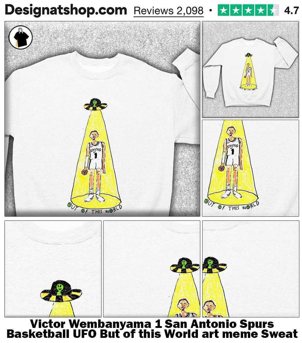 Victor Wembanyama 1 San Antonio Spurs Basketball UFO But of this World art meme shirt