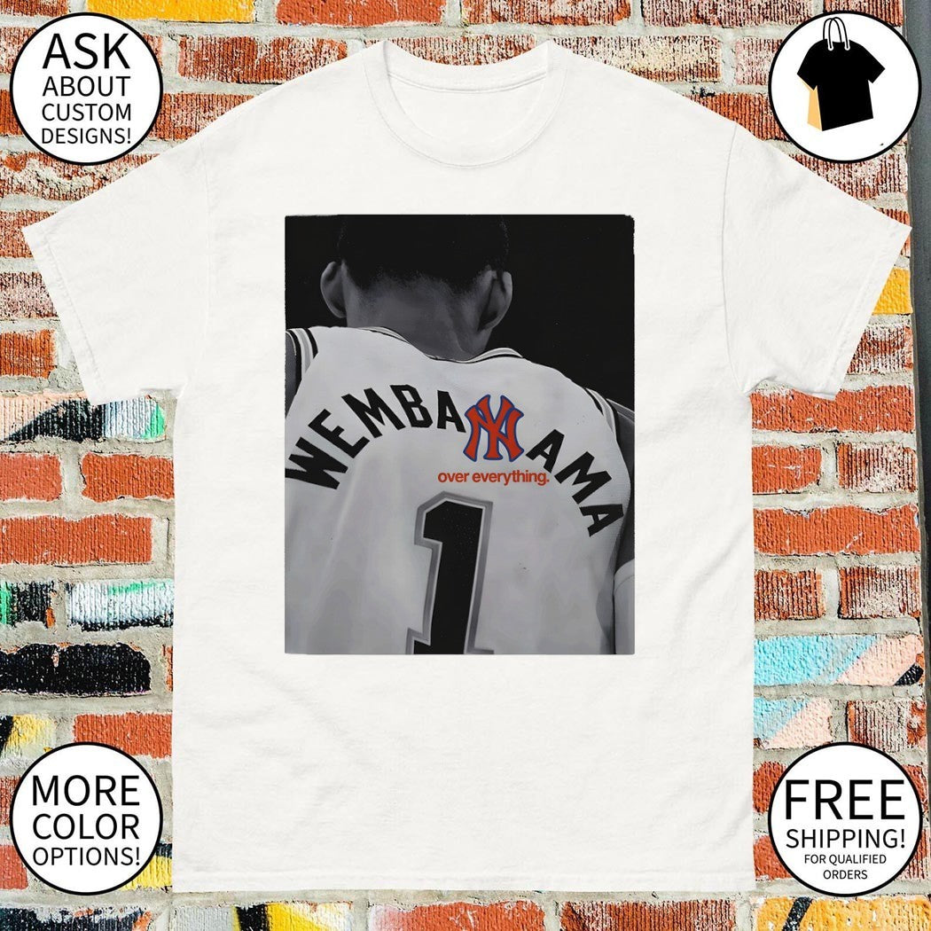 Victor Wembanyama 1 San Antonio Spurs basketball player Wemba NY logo over everything shirt