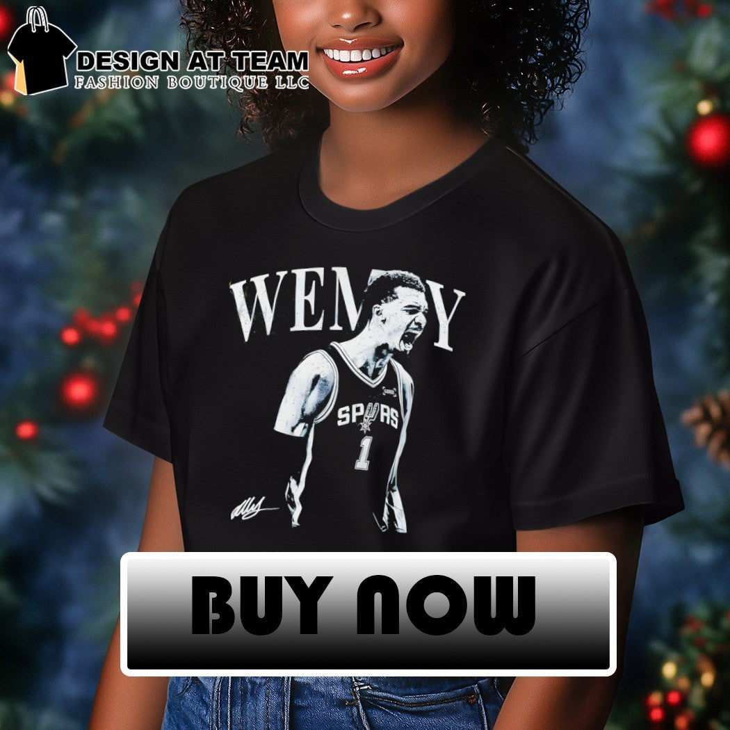 Victor Wembanyama 1 celebration San Antonio Spurs Basketball NBA signature vintage shirt