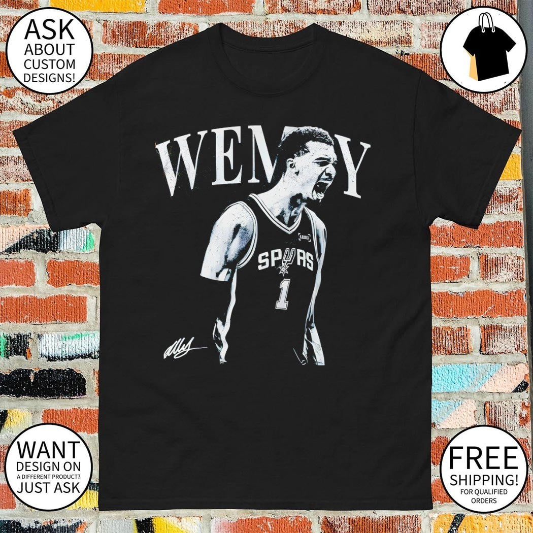 Victor Wembanyama 1 celebration San Antonio Spurs Basketball NBA signature vintage shirt
