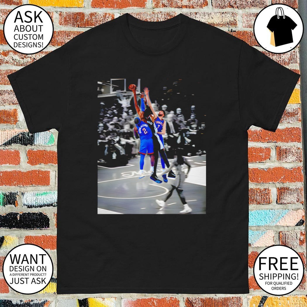 Victor Wembanyama Dunk On Shai Gilgeous-Alexander graphic Basketball photo shirt