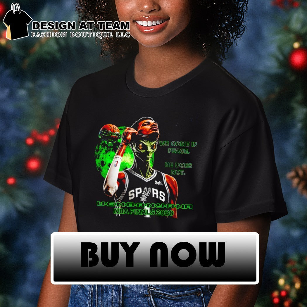 Victor Wembanyama San Antonio Spurs Basketball Alien We Come In Peace He Does Not shirt