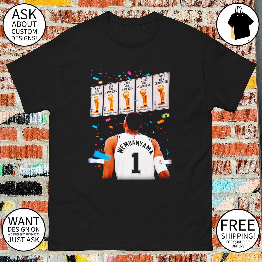 Victor Wembanyama San Antonio Spurs Basketball NBA Champions 1999 2003 2005 2007 2014 shirt