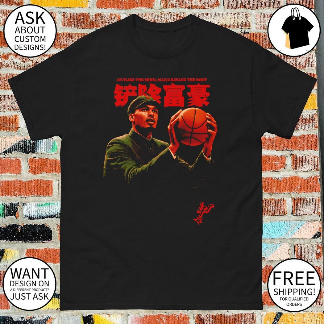 Victor Wembanyama San Antonio Spurs Basketball NBA Civilize The Mind Make Savage The Body shirt