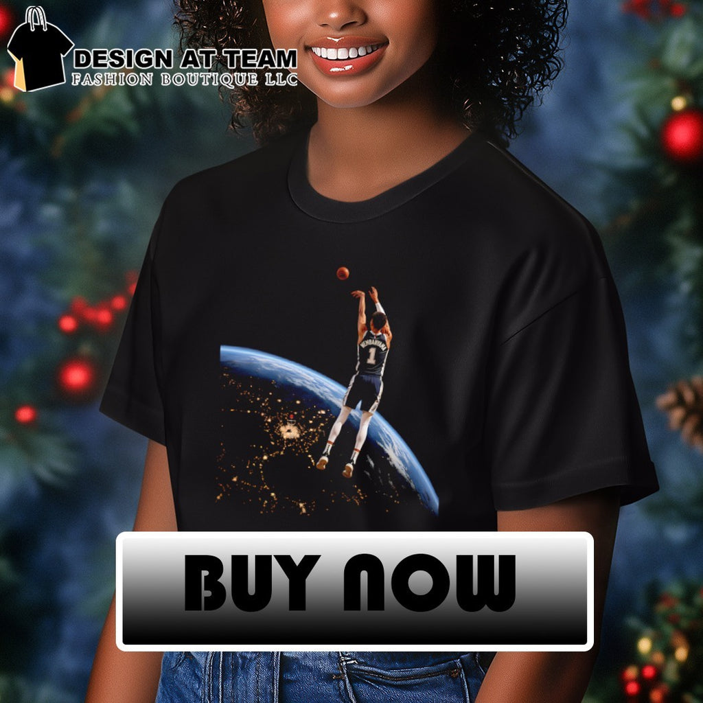 Victor Wembanyama San Antonio Spurs Basketball Player Floating in Space shirt