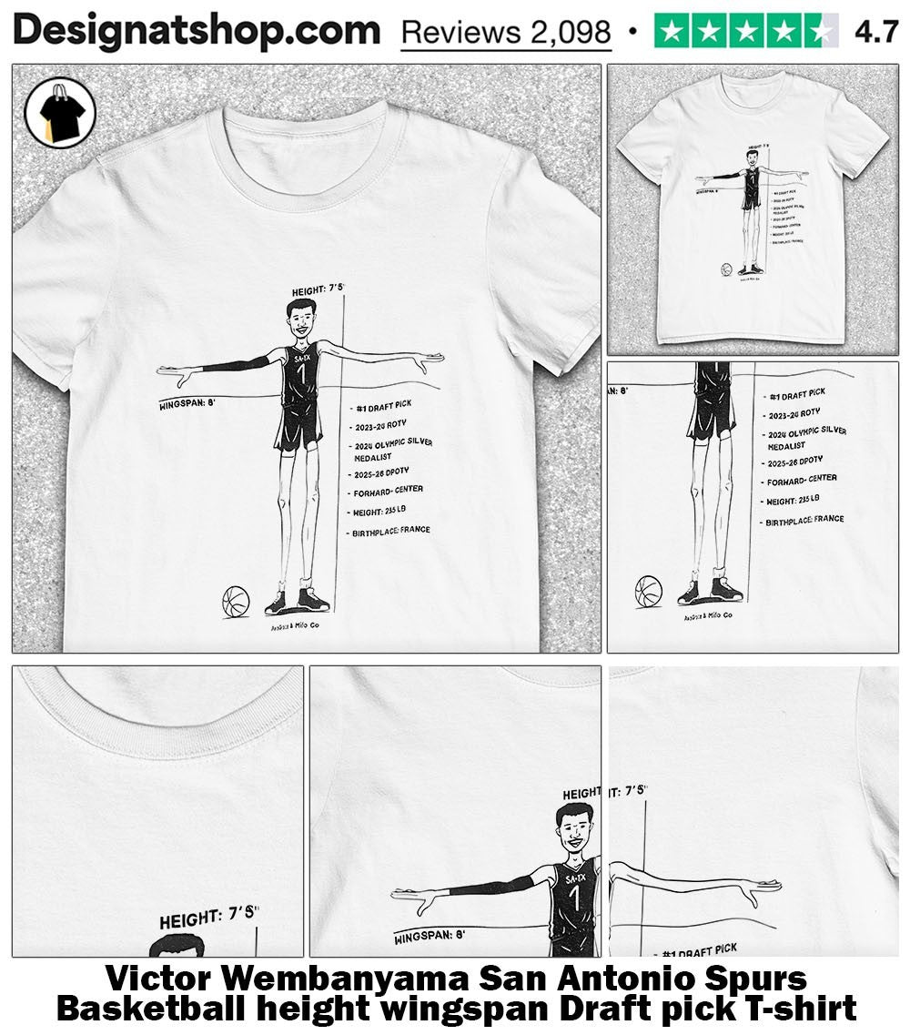 Victor Wembanyama San Antonio Spurs Basketball height wingspan Draft pick shirt