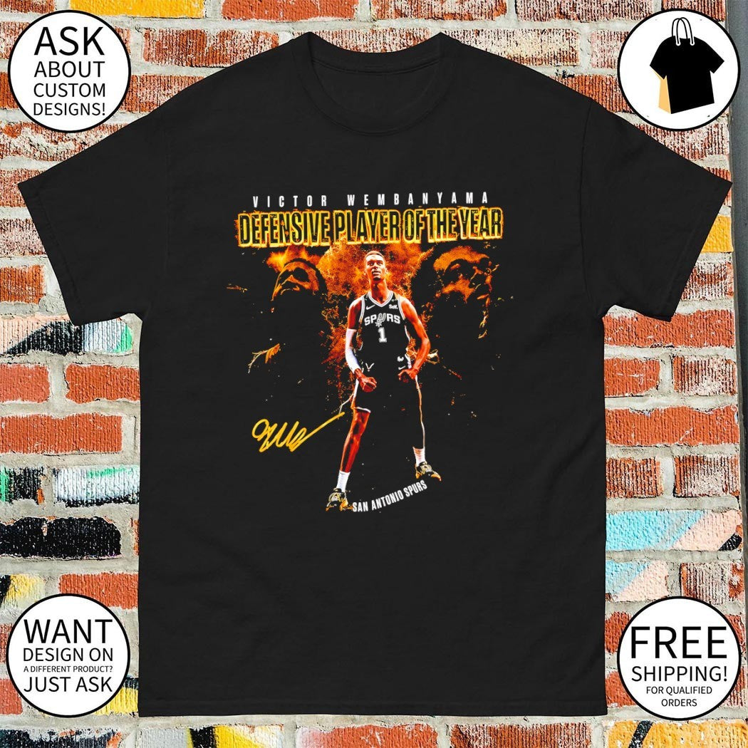 Victor Wembanyama San Antonio Spurs NBA defensive player of the year signature shirt