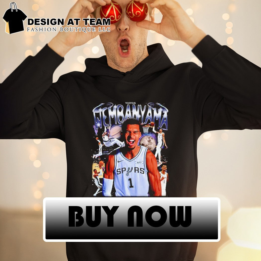 Victor Wembanyama San Antonio Spurs basketball player graphic print cotton shirt