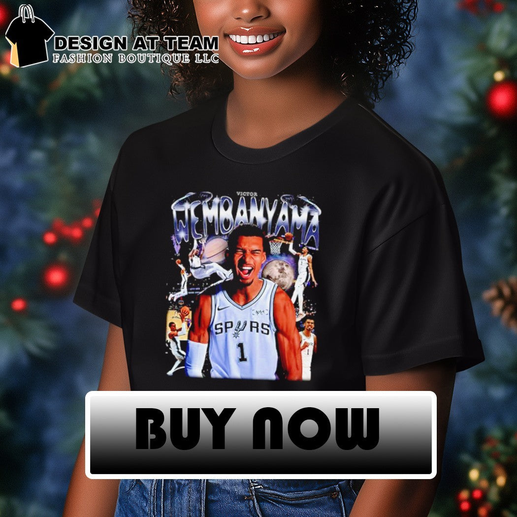 Victor Wembanyama San Antonio Spurs basketball player graphic print cotton shirt