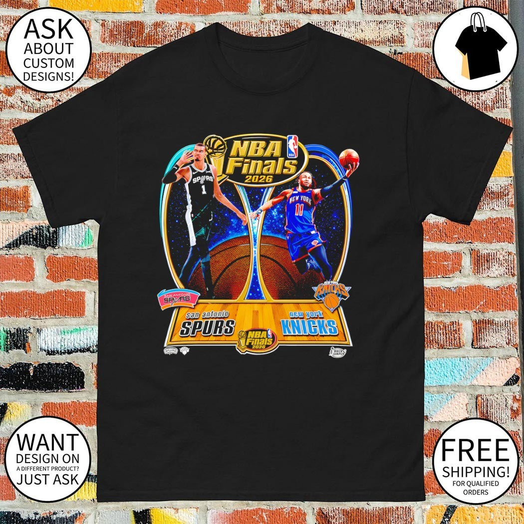 Victor Wembanyama Spurs and Jalen Brunson Knicks NBA Finals 2026 logo vintage poster shirt