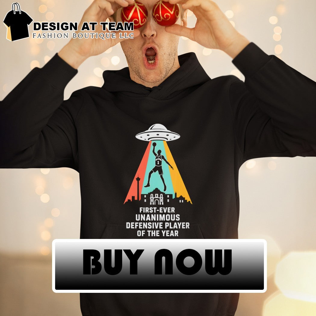 Victor Wembanyama UFO San Antonio Spurs Basketball NBA 2026 first ever unanimous defensive player of the year shirt