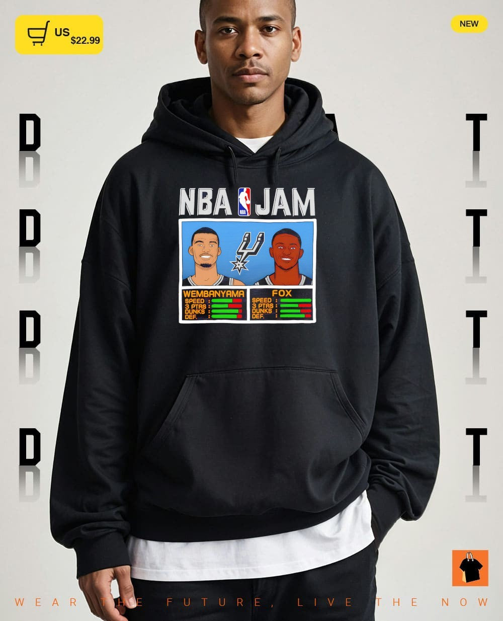 Victor Wembanyama and De’Aaron Fox San Antonio Spurs Basketball NBA Jam Tri-Blend shirt