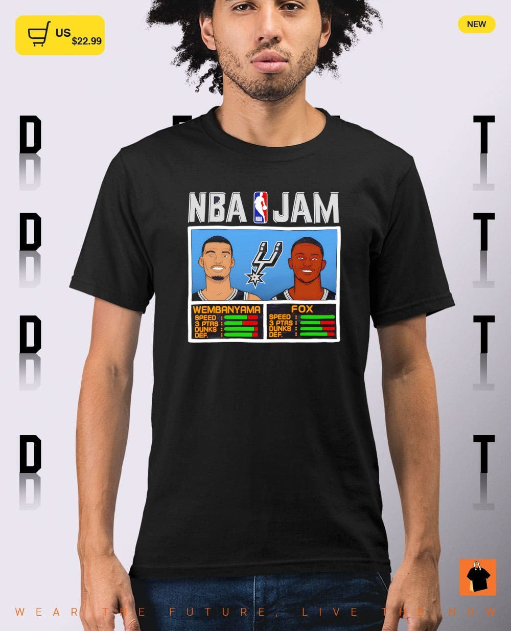 Victor Wembanyama and De’Aaron Fox San Antonio Spurs Basketball NBA Jam Tri-Blend shirt