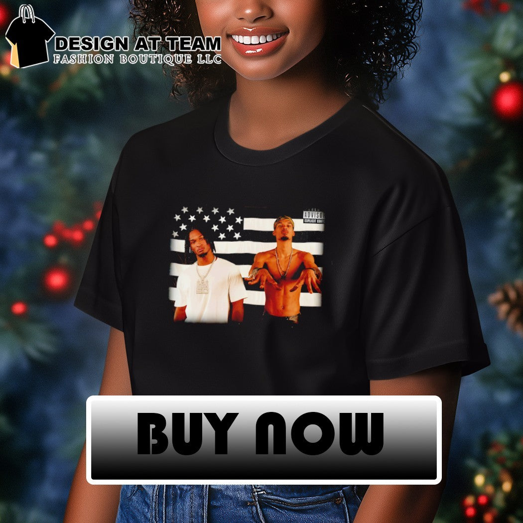 Victor Wembanyama and Devin Vassell San Antonio Spurs Hip Hop Rap Flag parody shirt