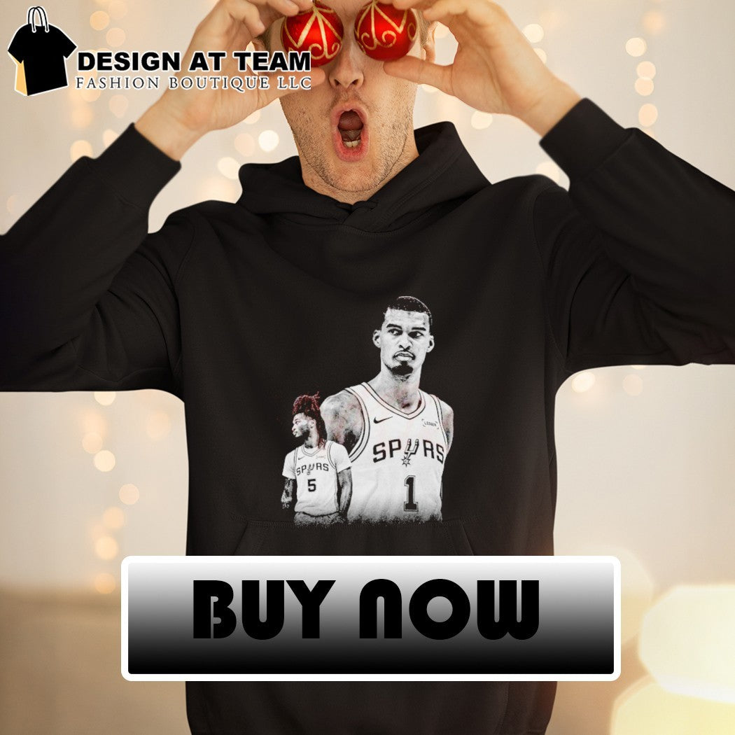 Victor Wembanyama and Stephon Castle Area 51 San Antonio Spurs Basketball shirt