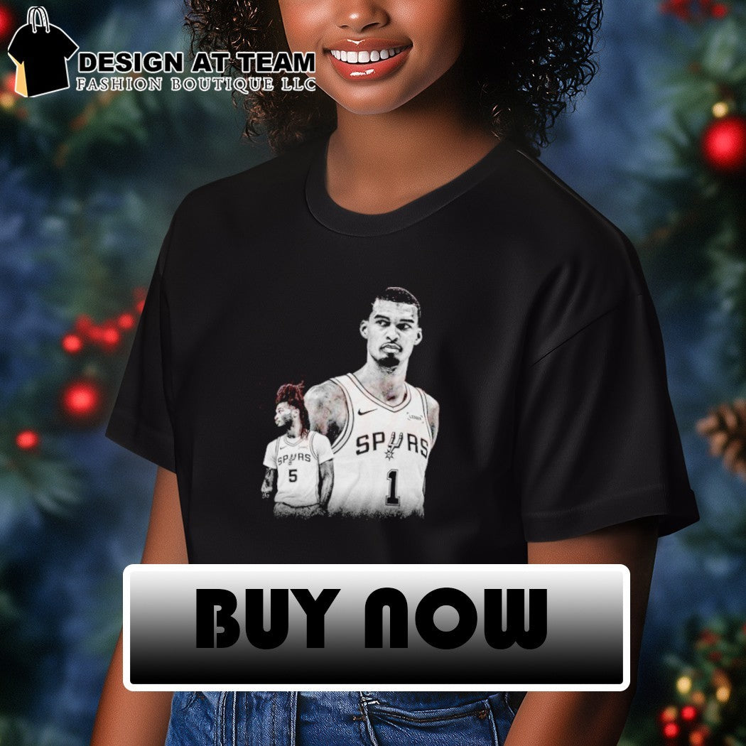 Victor Wembanyama and Stephon Castle Area 51 San Antonio Spurs Basketball shirt