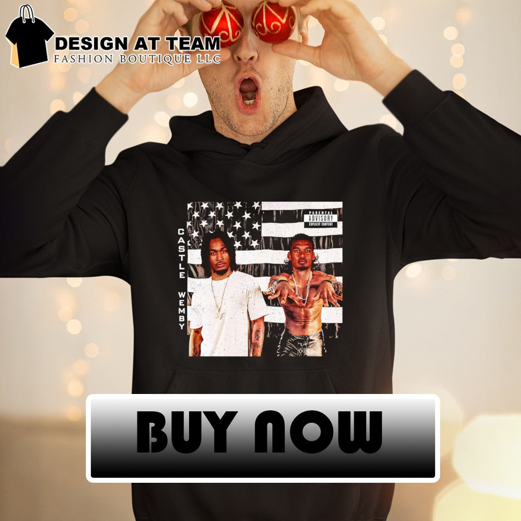 Victor Wembanyama and Stephon Castle San Antonio Spurs Basketball USA flag Parental Advisory Explicit Content shirt