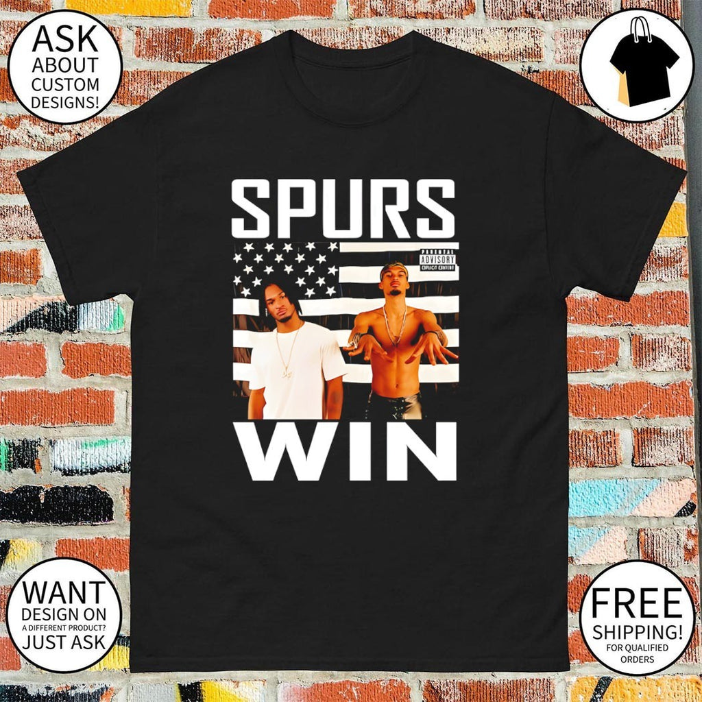 Victor Wembanyama and Stephon Castle Spurs Win Outkast Stankonia American flag shirt