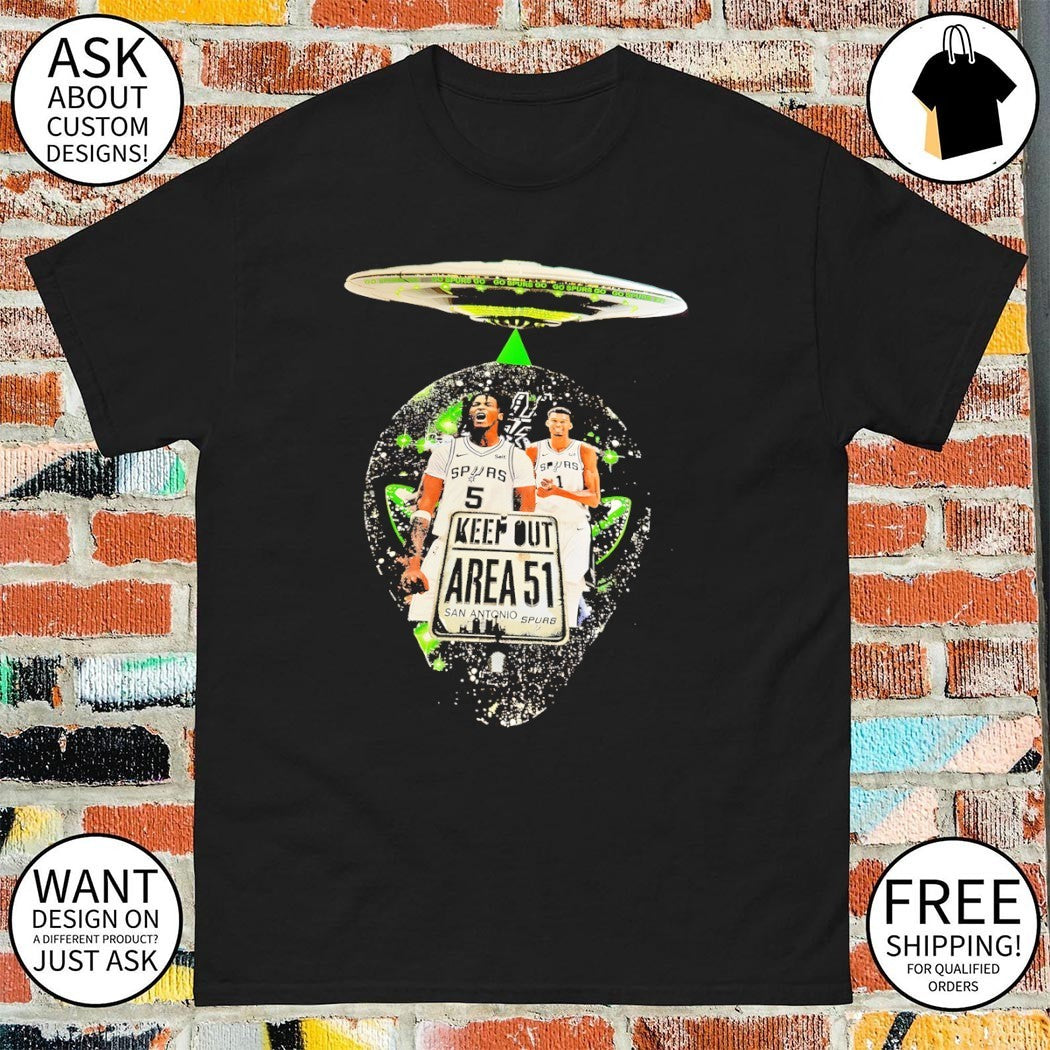 Victor Wembanyama and Stephon Castle UFO Keep Out Area 51 San Antonio Spurs Basketball 2026 shirt