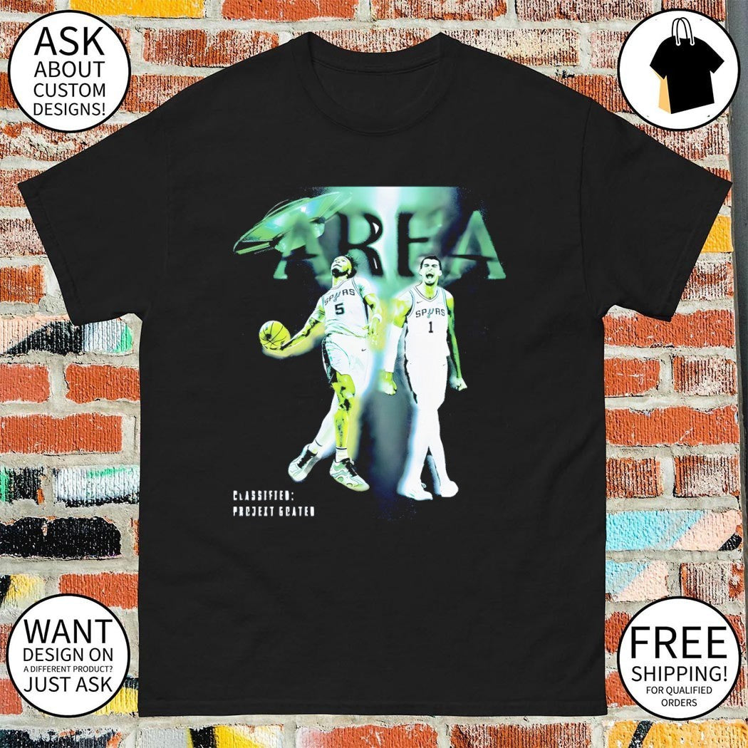 Victor Wembanyama and Stephon Castle of the San Antonio Spurs UFO shirt