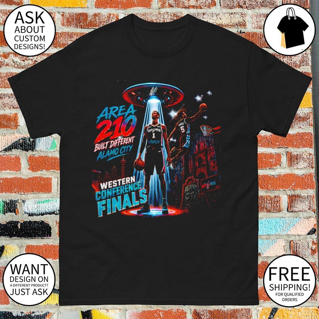 Victor Wembanyama and Stephon Castle x UFO San Antonio Spurs Basketball Area 210 Built Different Alamo City shirt