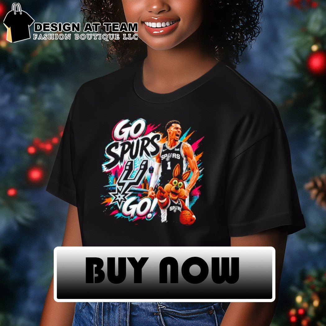 Victor Wembanyama and The Coyote San Antonio Spurs Go Spurs Go basketball shirt
