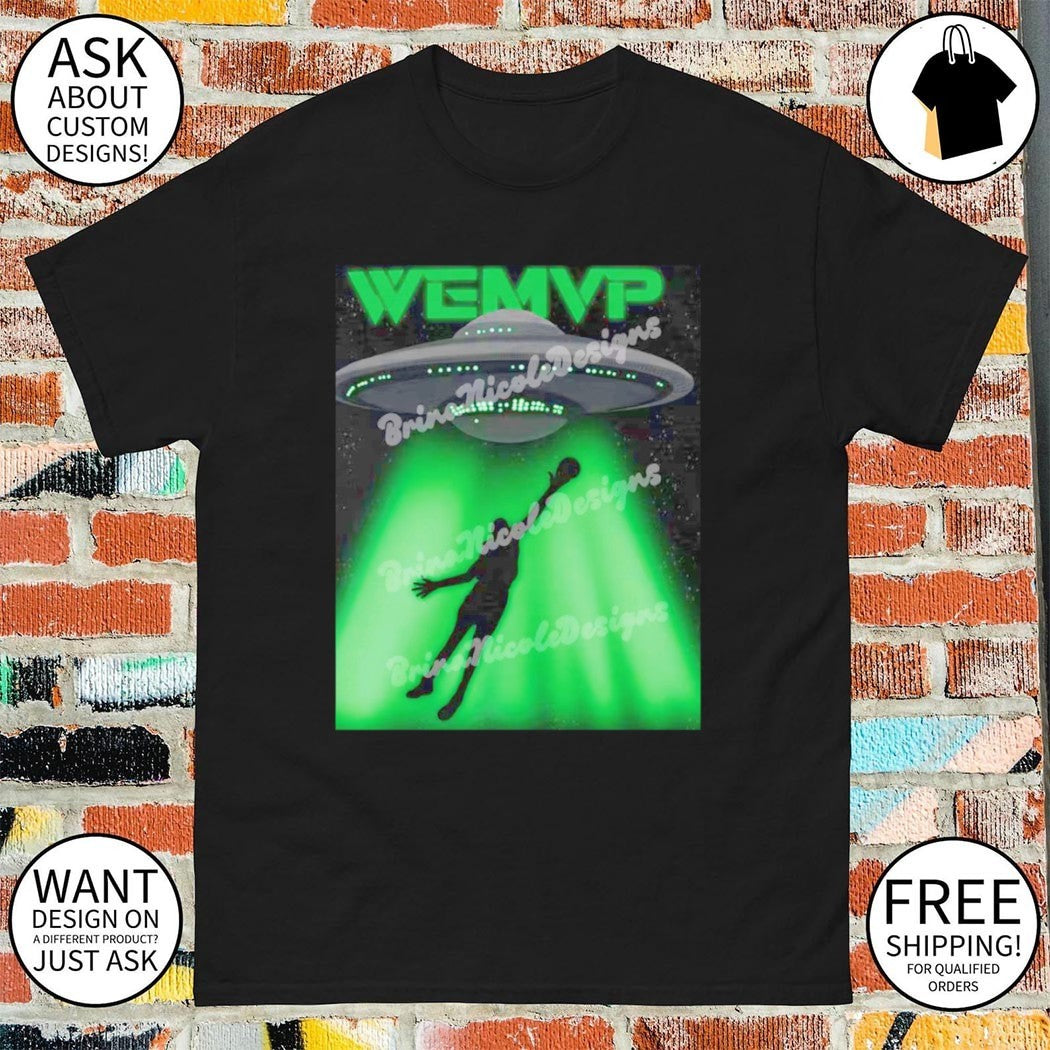 Victor Wembanyama basketball player UFO alien abduction WEMVP shirt