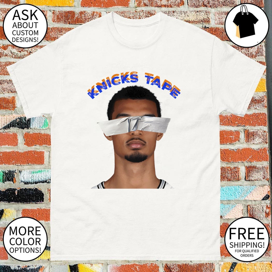 Victor Wembanyama basketball player headshot Knicks Tape duct tape shirt