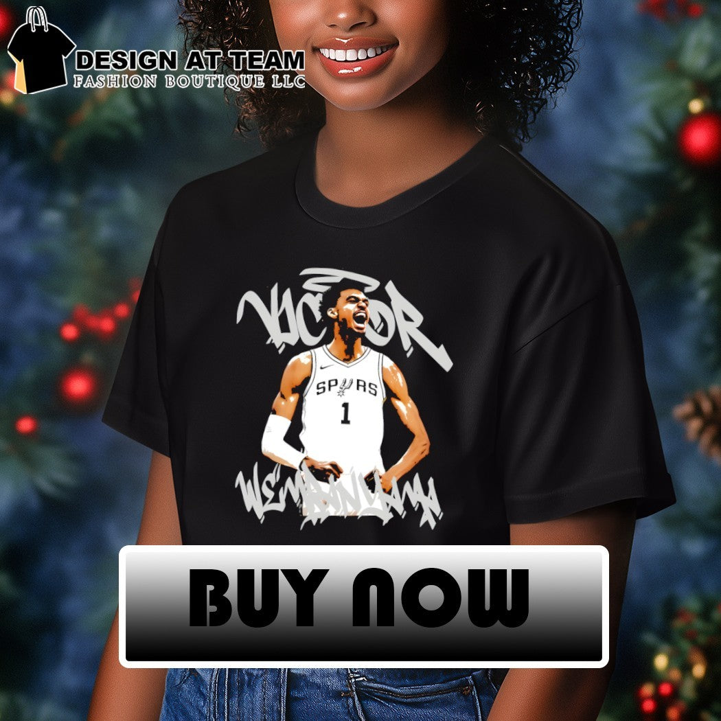 Victor Wembanyama celebration San Antonio Spurs Basketball NBA 2026 shirt