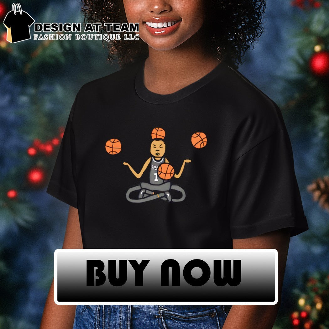 Victor Wembanyama sitting in lotus pose San Antonio Spurs Basketball player meme shirt