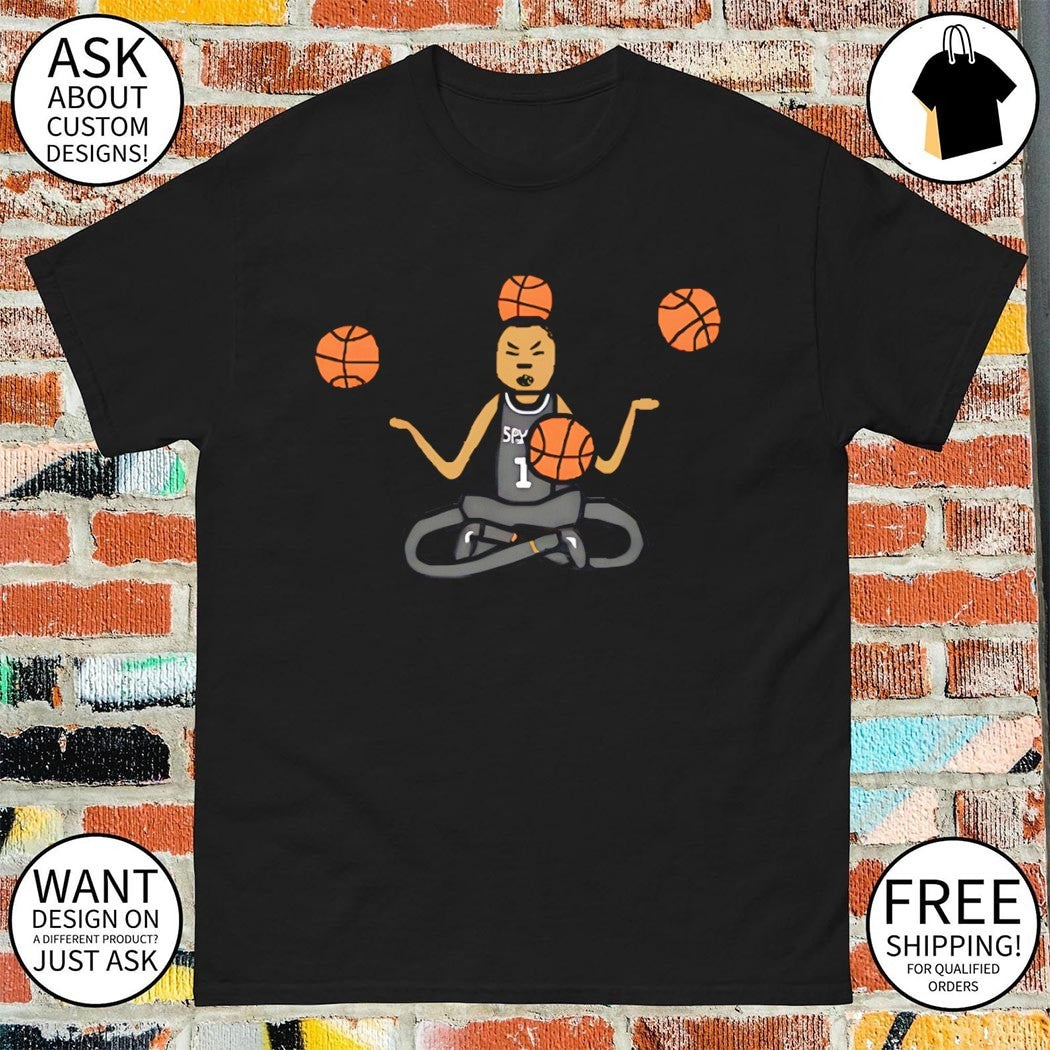 Victor Wembanyama sitting in lotus pose San Antonio Spurs Basketball player meme shirt