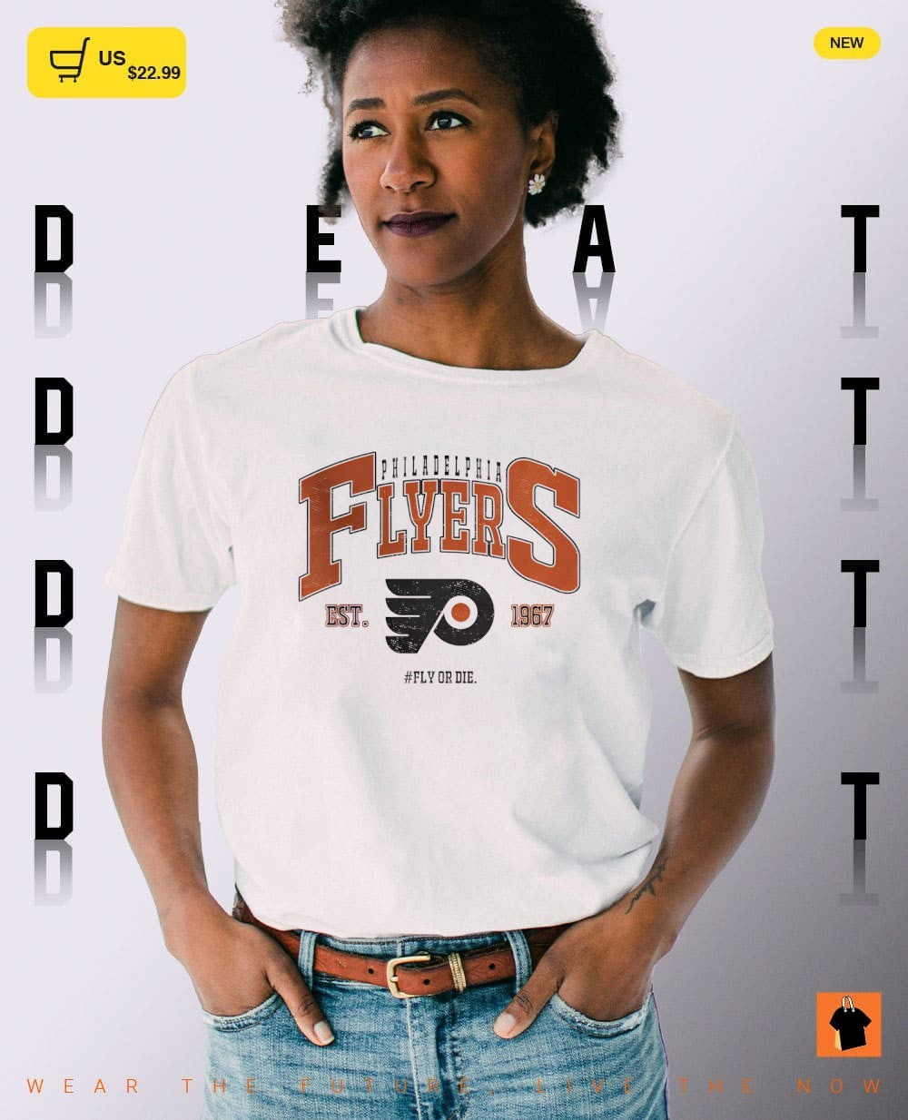 Vintage 90s Philadelphia Flyers Hockey fly or die shirt