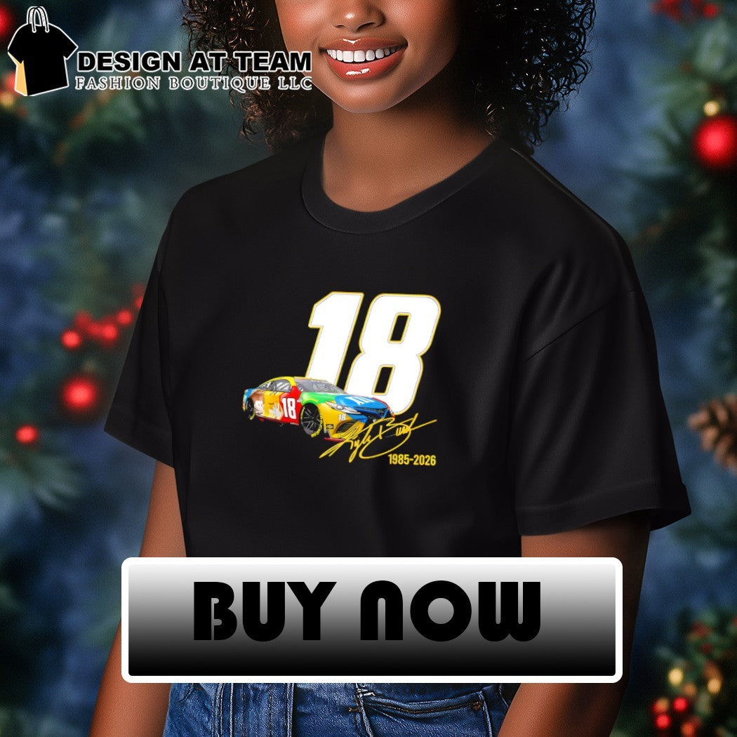 Vintage Kyle Busch 18 Tribute Nascar Legend Memorial signature sports shirt