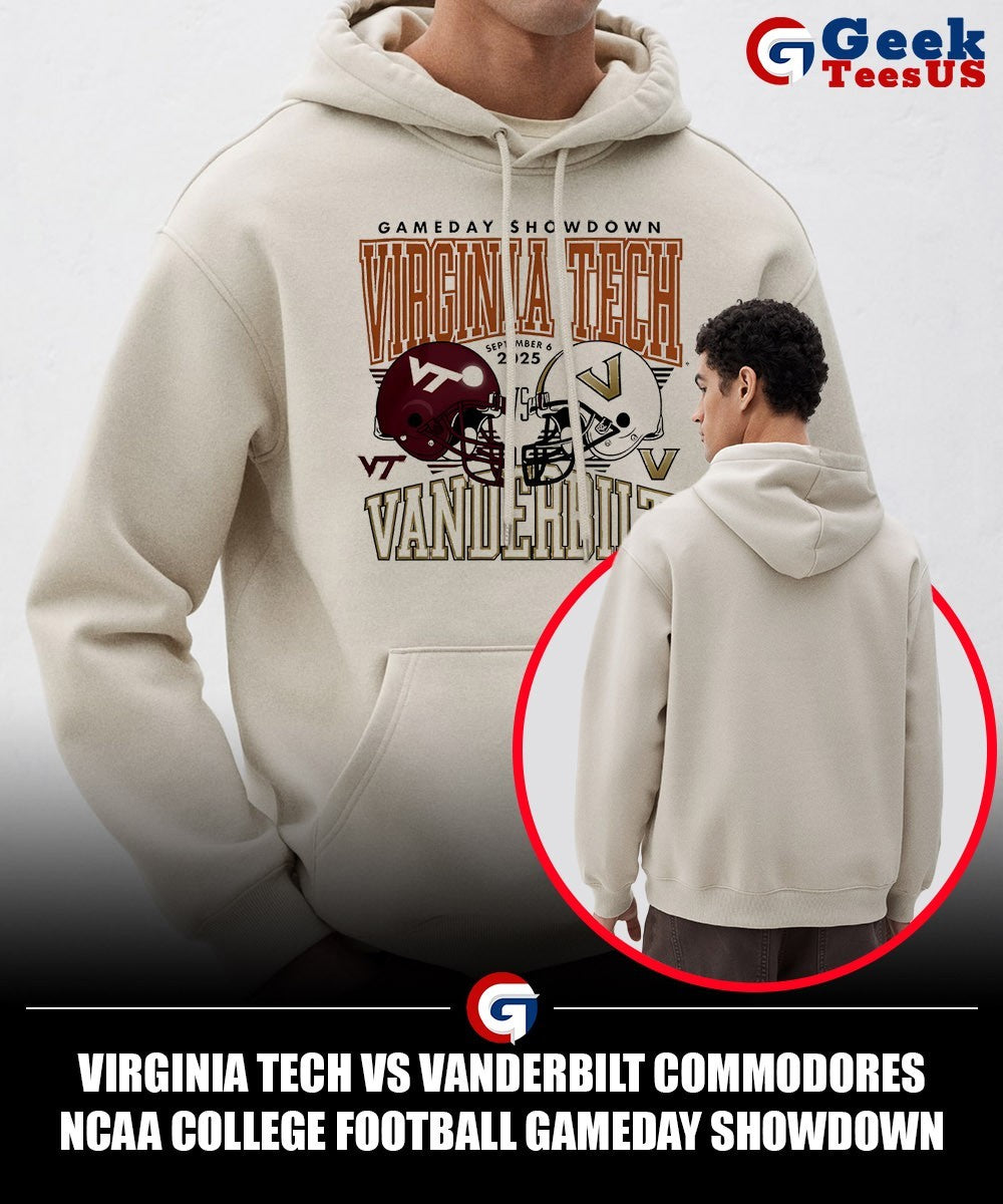 Virginia Tech vs Vanderbilt Commodores NCAA College Football Gameday Showdown 2025 helmet shirt
