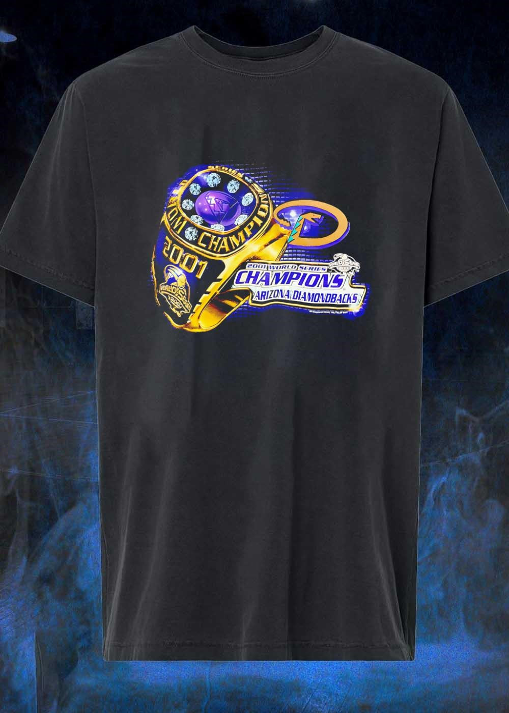 Vtg MLB Apparel 2001 World Series Ring Graphic Arizona Diamondbacks T-Shirt