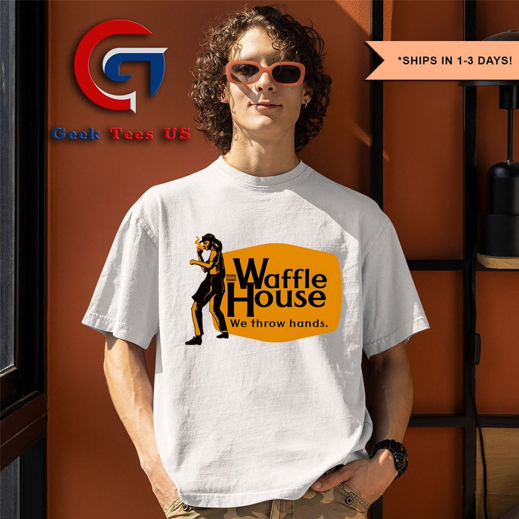 Waffle House We Throw Hands Cracker Barrel logo shirt