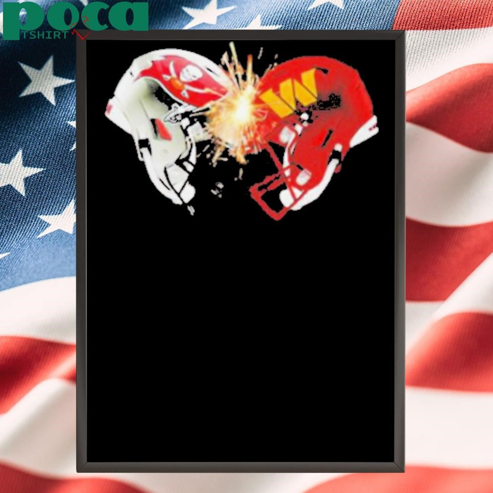 Washington Commanders and Tampa Bay Buccaneers face off helmet shirt