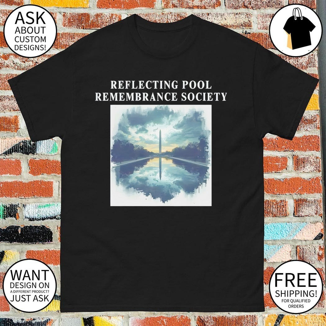 Washington Monument Reflecting Pool Remembrance Society Monochrome DC Memorial shirt