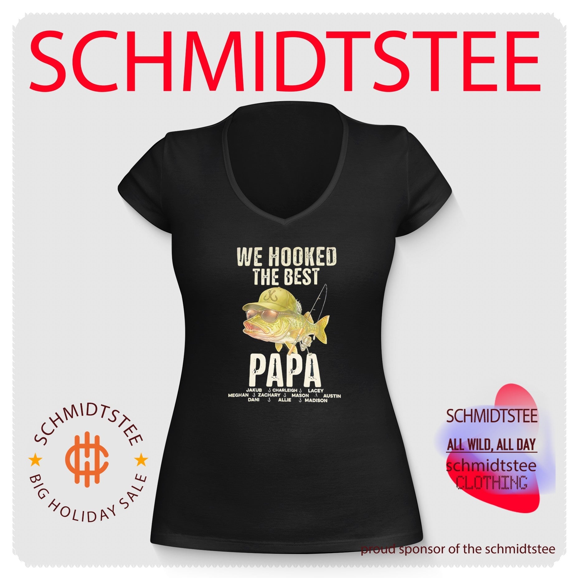 We hooked the best papa graphic fish shirt