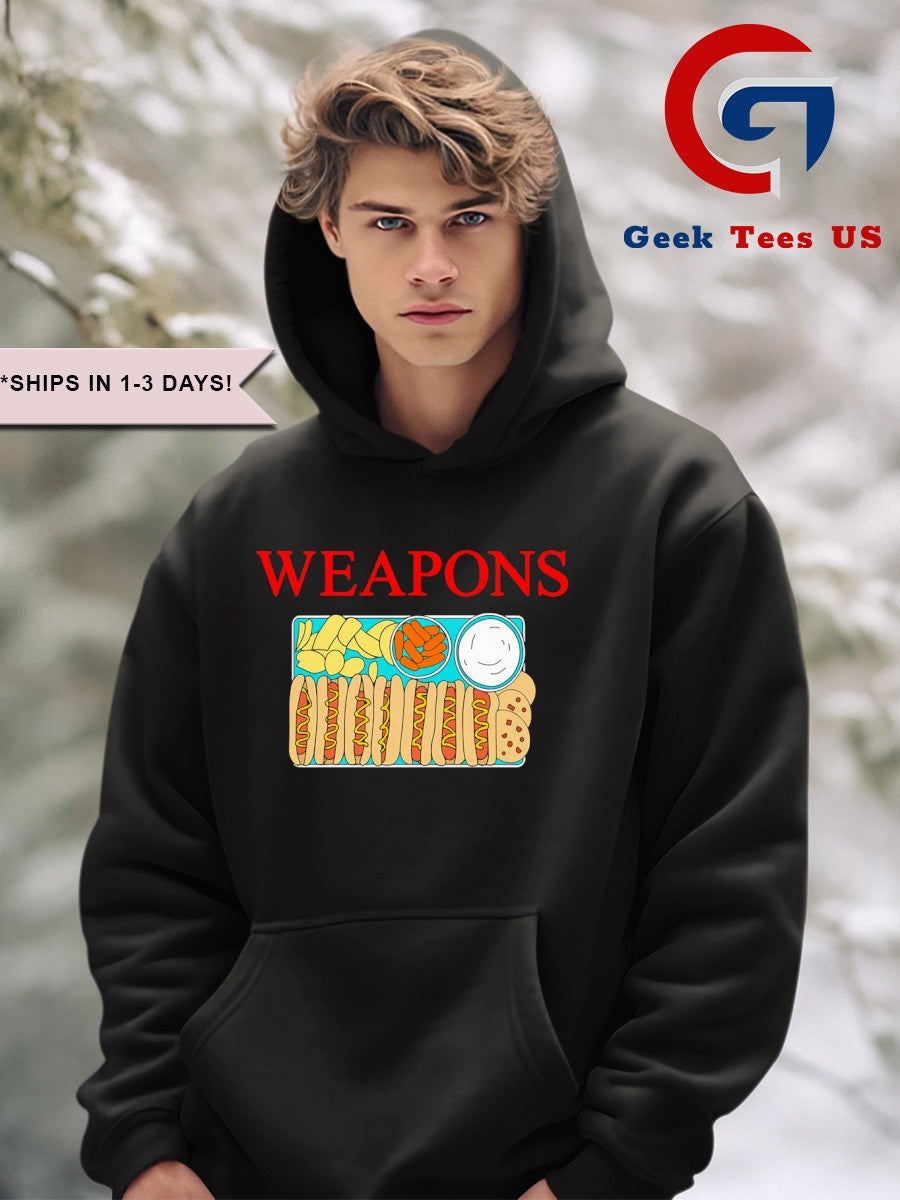 Weapons hotdog food shirt