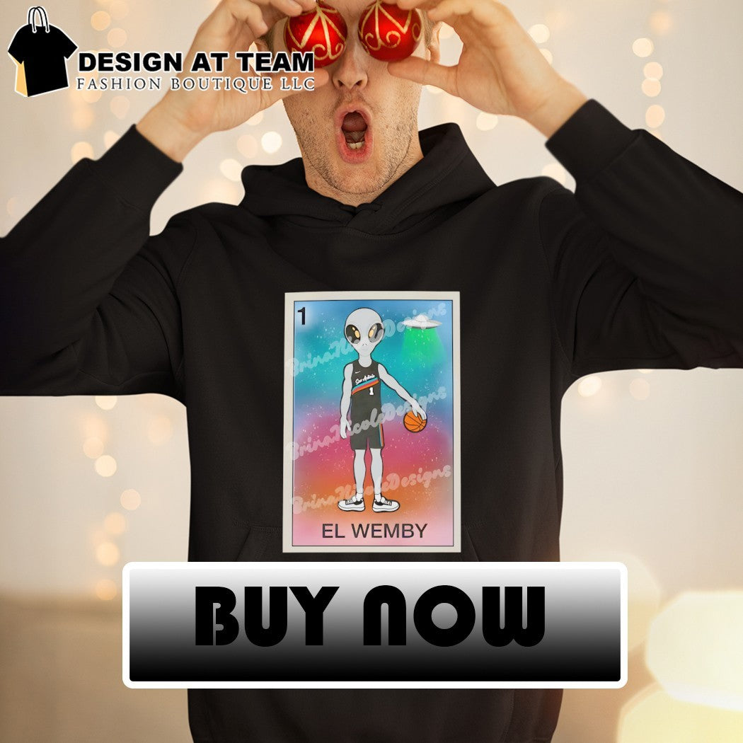 Wembanyama alien El Wemby Lotería Card San Antonio Spurs shirt